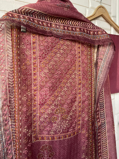 Linen silk unstitched ladies suit Rc17757 (b)