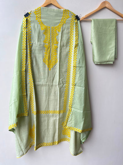 Pure mul chanderi unstitched ladies suit Rc19083