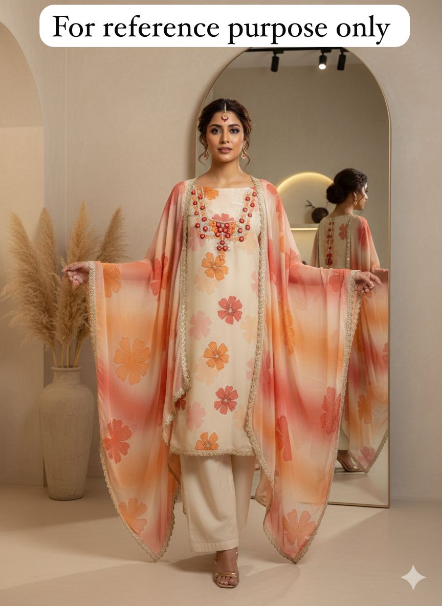 Burberry jute linen ladies unstitched suit Rc18463