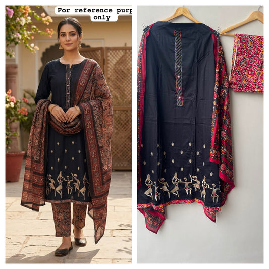 Worli art inspired cotton ladies unstitched suit Rc19082 (b)