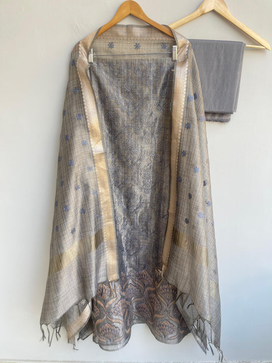 Shimmer linen unstitched ladies suit Rc18845