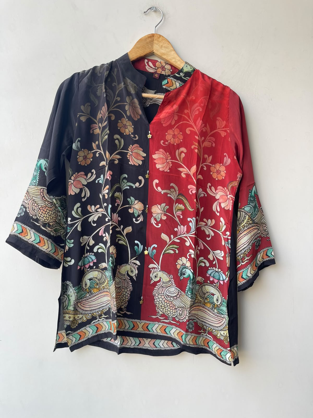 Satin crepe stitched ladies coord shirt Rc19165 (c)