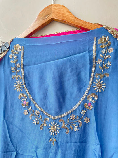 Fine organza unstitched ladies suit Rc19234