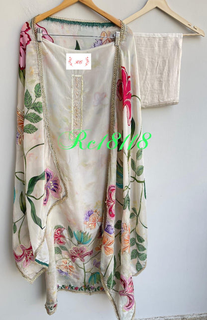 Satin Crepe Unstitched Ladies Suit RC-18118 – view 4