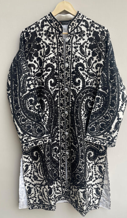 Embroidered winter wear jacket coord set Rc17991