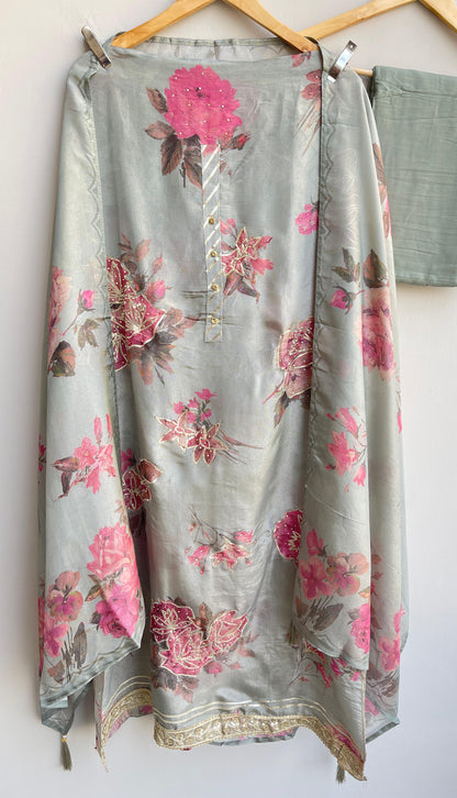 Shimmer silk unstitched ladies suit Rc17911