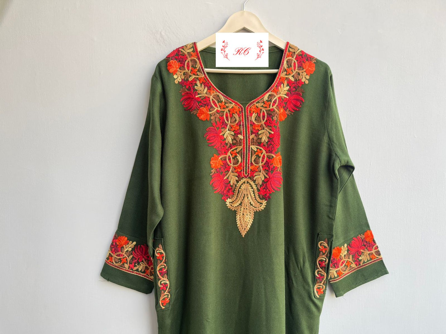 Kashmiri pheron readymade ladies winter kurta Rc18155