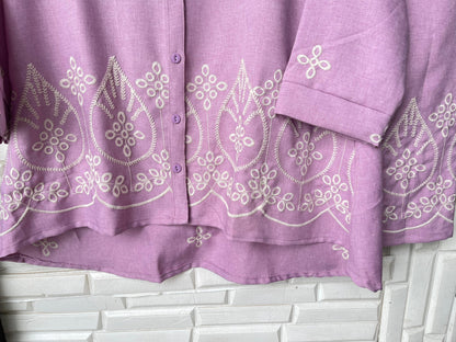 Cotton linen readymade ladies coord set Rc17337 (b)