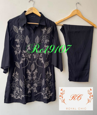 Imported silk stitched ladies coord set Rc19107