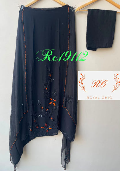 Organza fabric unstitched ladies suit Rc19112