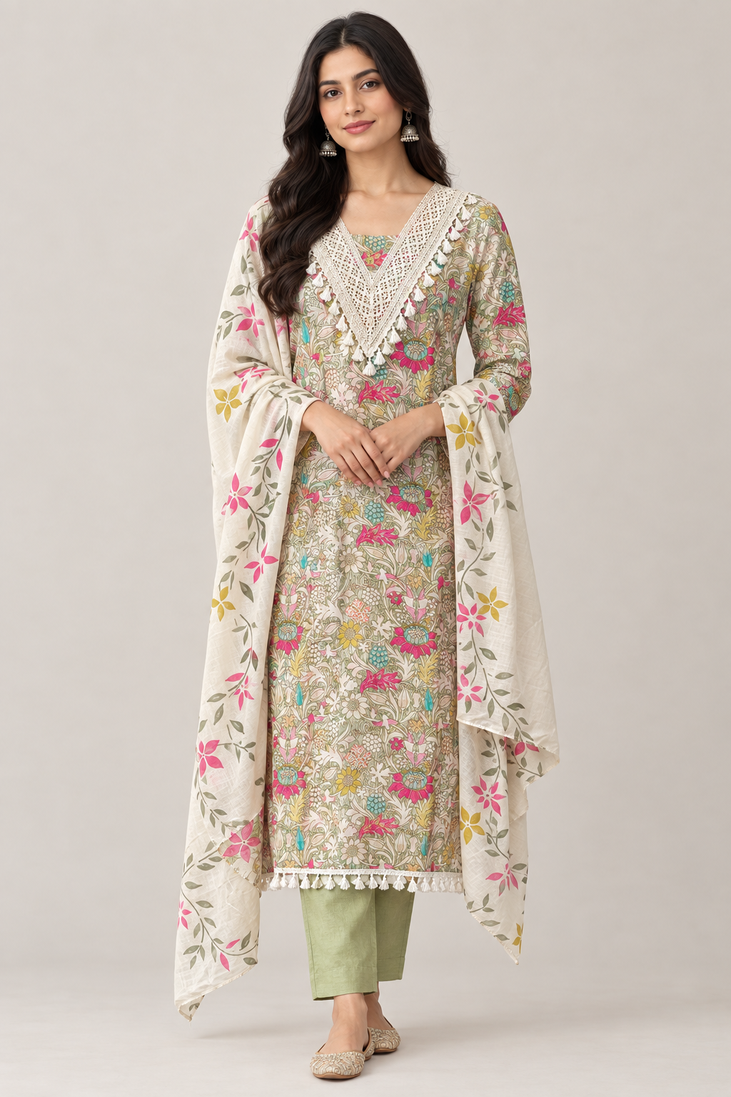 Designer Cotton Printed 3 Pcs Suit Set