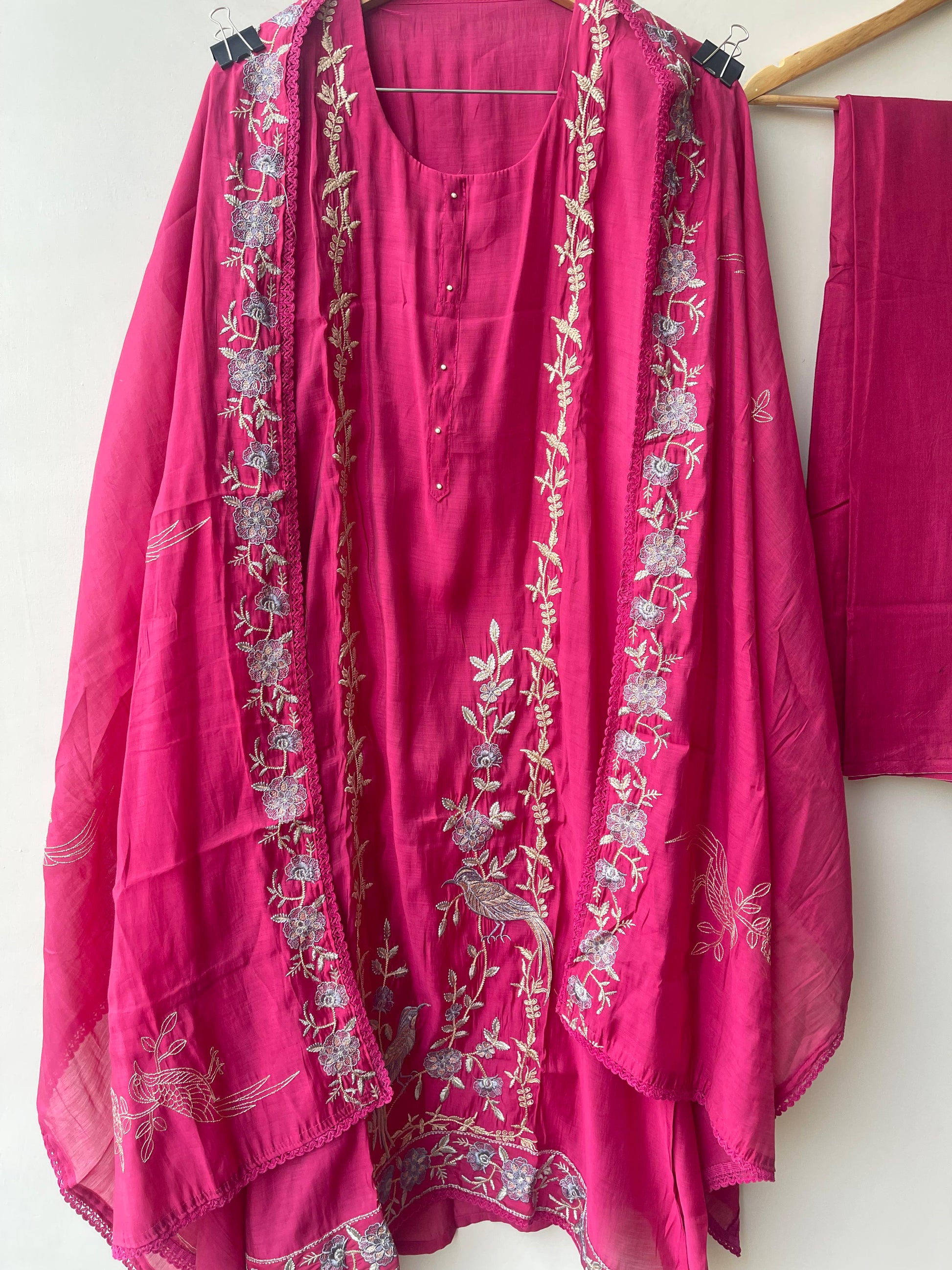 Mul Chanderi Unstitched Ladies Suit - RC18874 – view 4