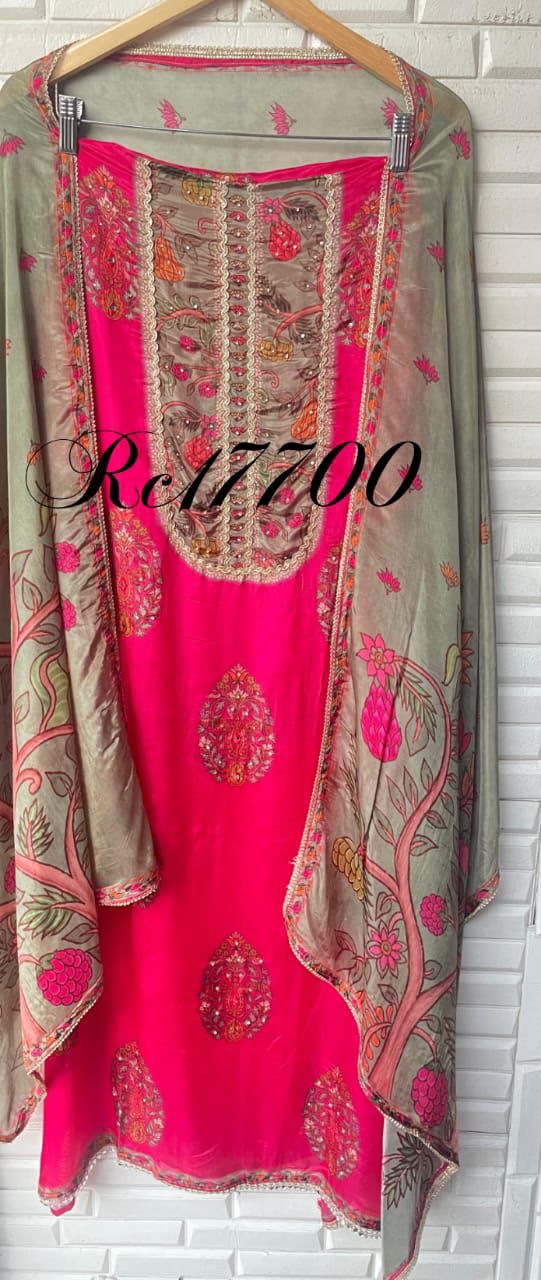 Glass organza unstitched ladies suit Rc17700 (b)