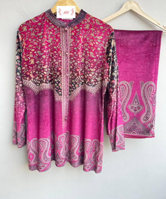 Stylish micra velvet readymade ladies coord set Rc18148