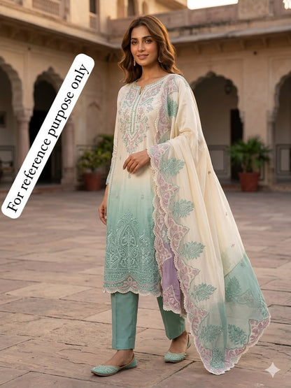 Shimmer silk shaded ladies unstitched suit Rc18991 (a)