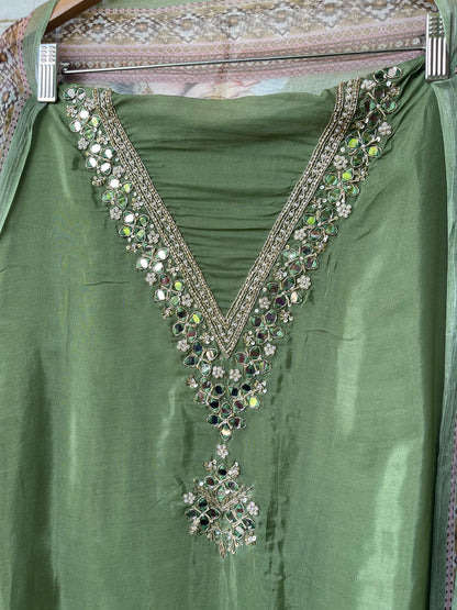 Glass organza unstitched ladies suit Rc17387