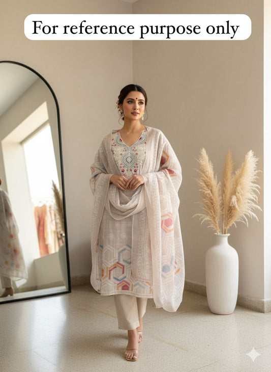 Mul chanderi unstitched ladies suit Rc18380