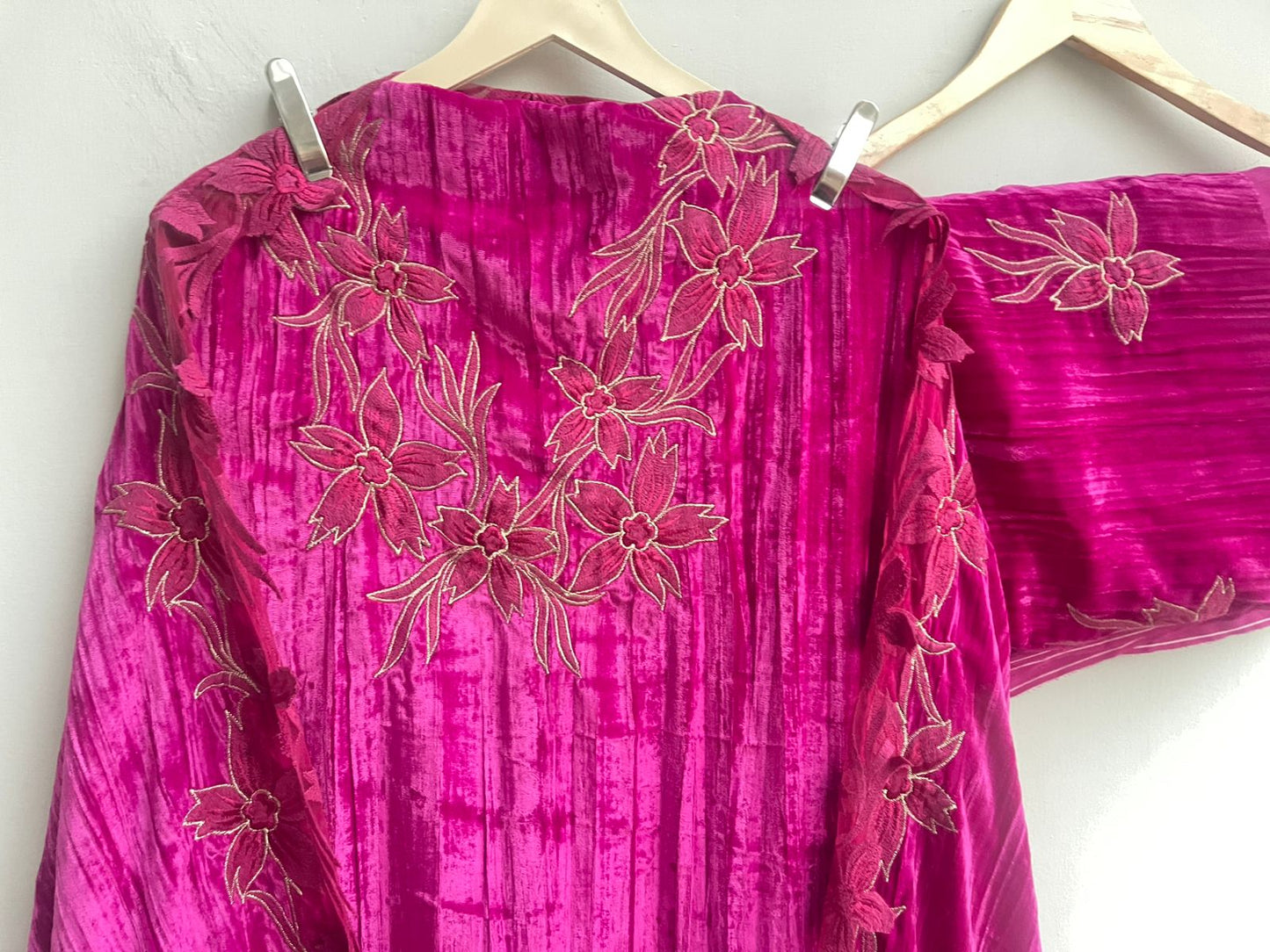 Crushed micra velvet unstitched ladies suit Rc17880