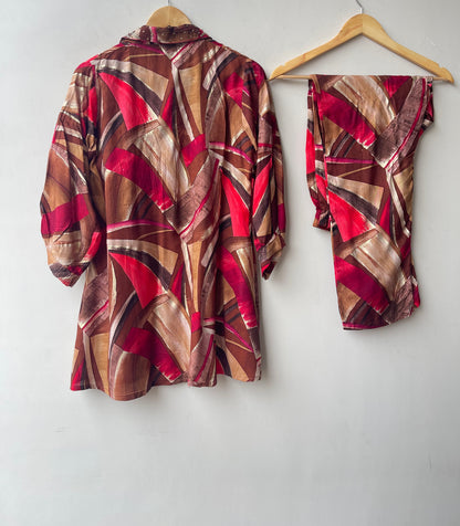 Muslin cotton printed stitched ladies coord set Rc19175