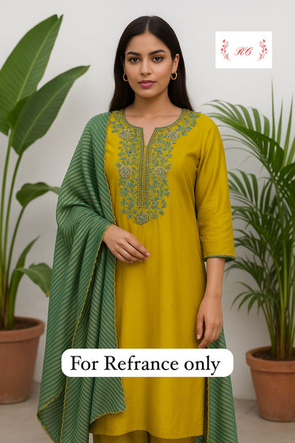 Silk unstitched ladies suit Rc17614