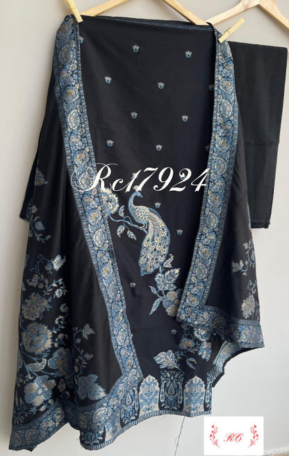 Banarasi jaam dhaani cotton silk unstitched ladies suit Rc17924