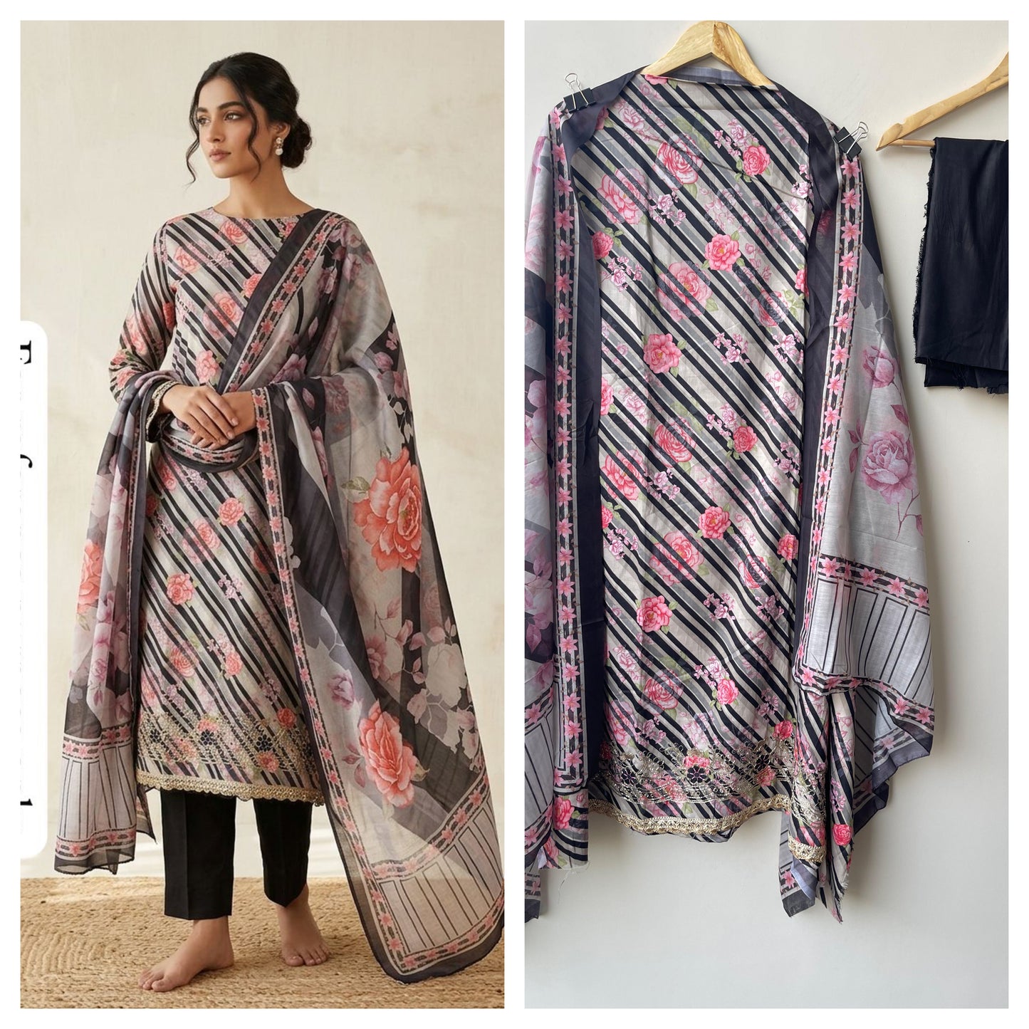 Self Cotton Printed Unstitched Ladies Suit RC-18868