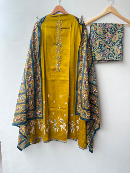 Worli art inspired cotton ladies unstitched suit Rc19082 (c)