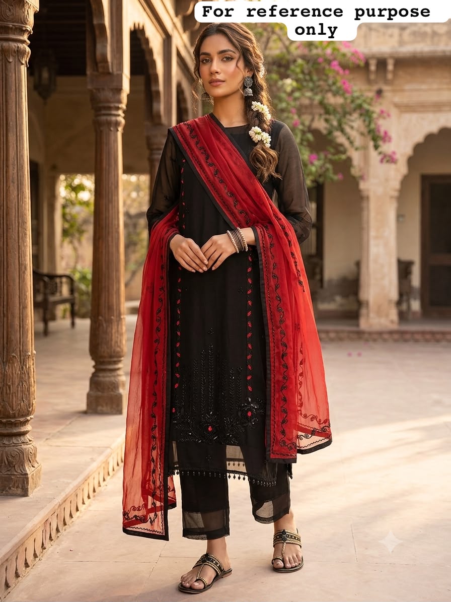 Organza fabric unstitched ladies suit Rc19142