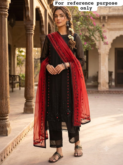 Organza fabric unstitched ladies suit Rc19142