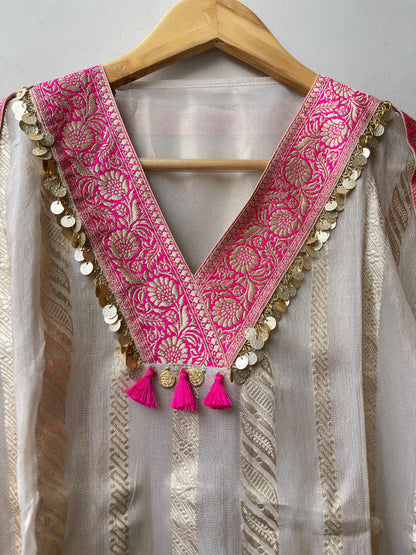 Banarasi shimmer silk ladies unstitched suit Rc19345