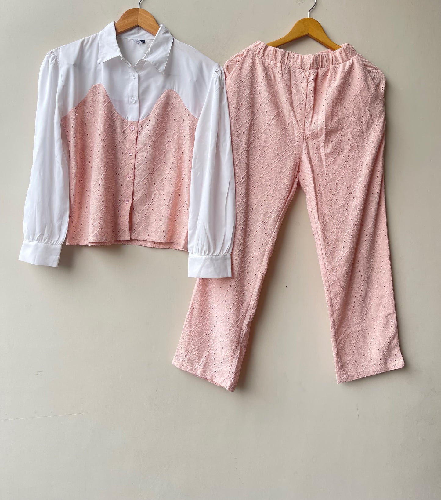 Chikan cotton stitched ladies coord set Rc19154