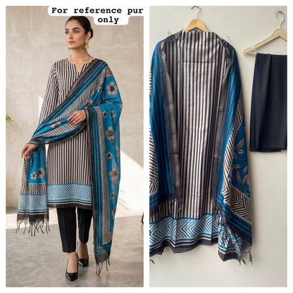 Mul chanderi maheshwari printed ladies unstitched suit Rc19065 (b)