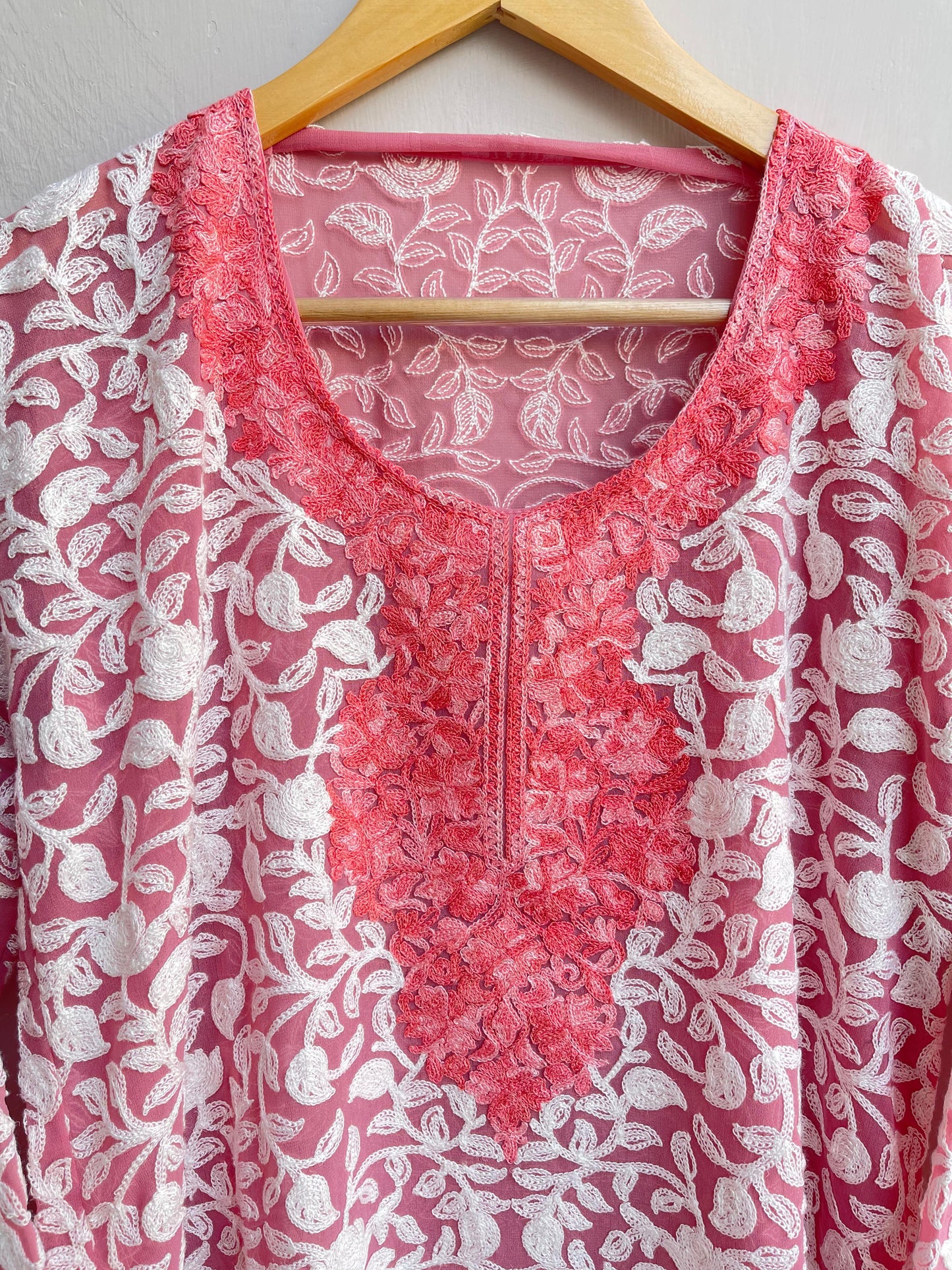 Resham Embroidered Ladies Georgette Kurta RC-18426 (b) – view 4