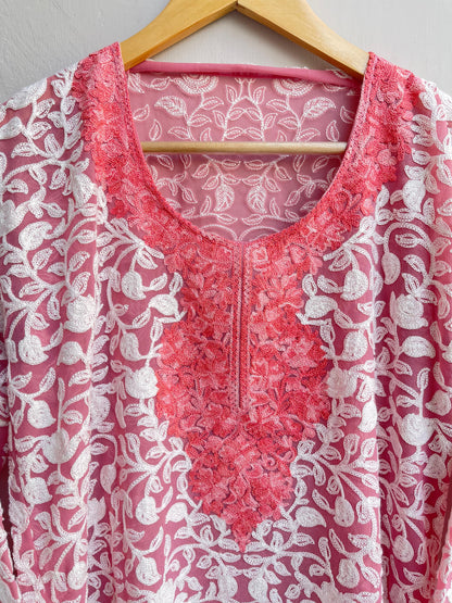 Resham Embroidered Ladies Georgette Kurta RC-18426 (b) – view 4