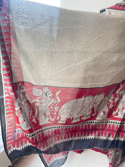 Mul chanderi maheshwari printed unstitched ladies suit Rc19051 (a)