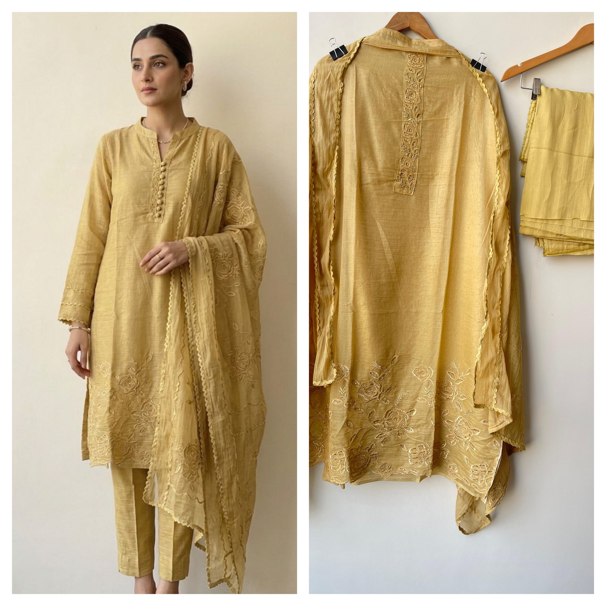Mul Chanderi Unstitched Ladies Suit RC18842