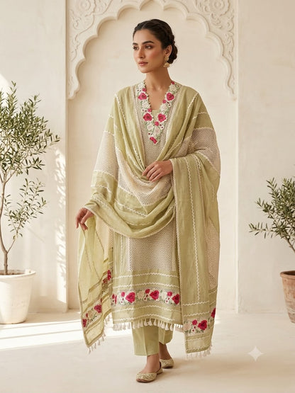 Chanderi cotton unstitched ladies suit Rc19034
