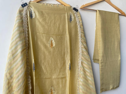 Banarasi shimmer silk printed unstitched ladies suit Rc19333 (b)