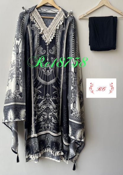 Muslin Printed Unstitched Ladies Suit RC-18758 – view 3