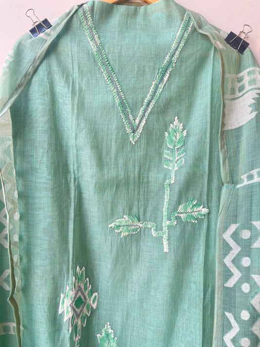 Pure mul chanderi unstitched ladies suit Rc19003 (a)