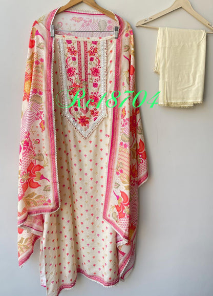 Muslin Printed Unstitched Ladies Suit RC-18704 – view 3