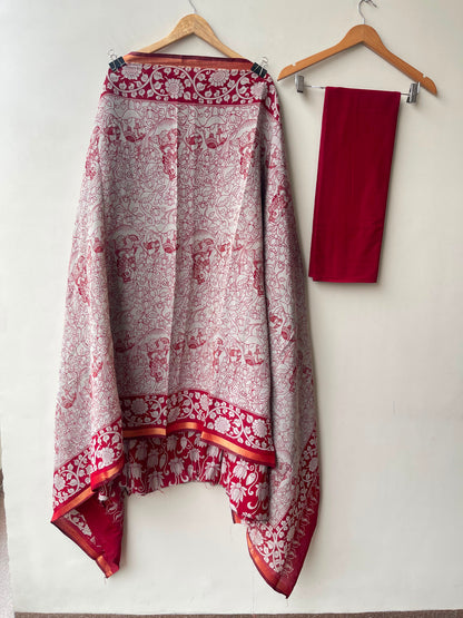 Soft mul chanderi printed ladies unstitched suit Rc19030