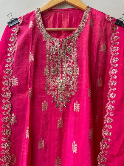 Banarasi shimmer silk ladies unstitched suit Rc19228