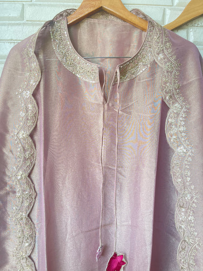Elegant Shimmer silk 3 Pcs Unstitched Designer Suit Set