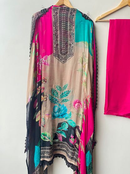 Pure organza Tuile printed unstitched ladies suit Rc19186