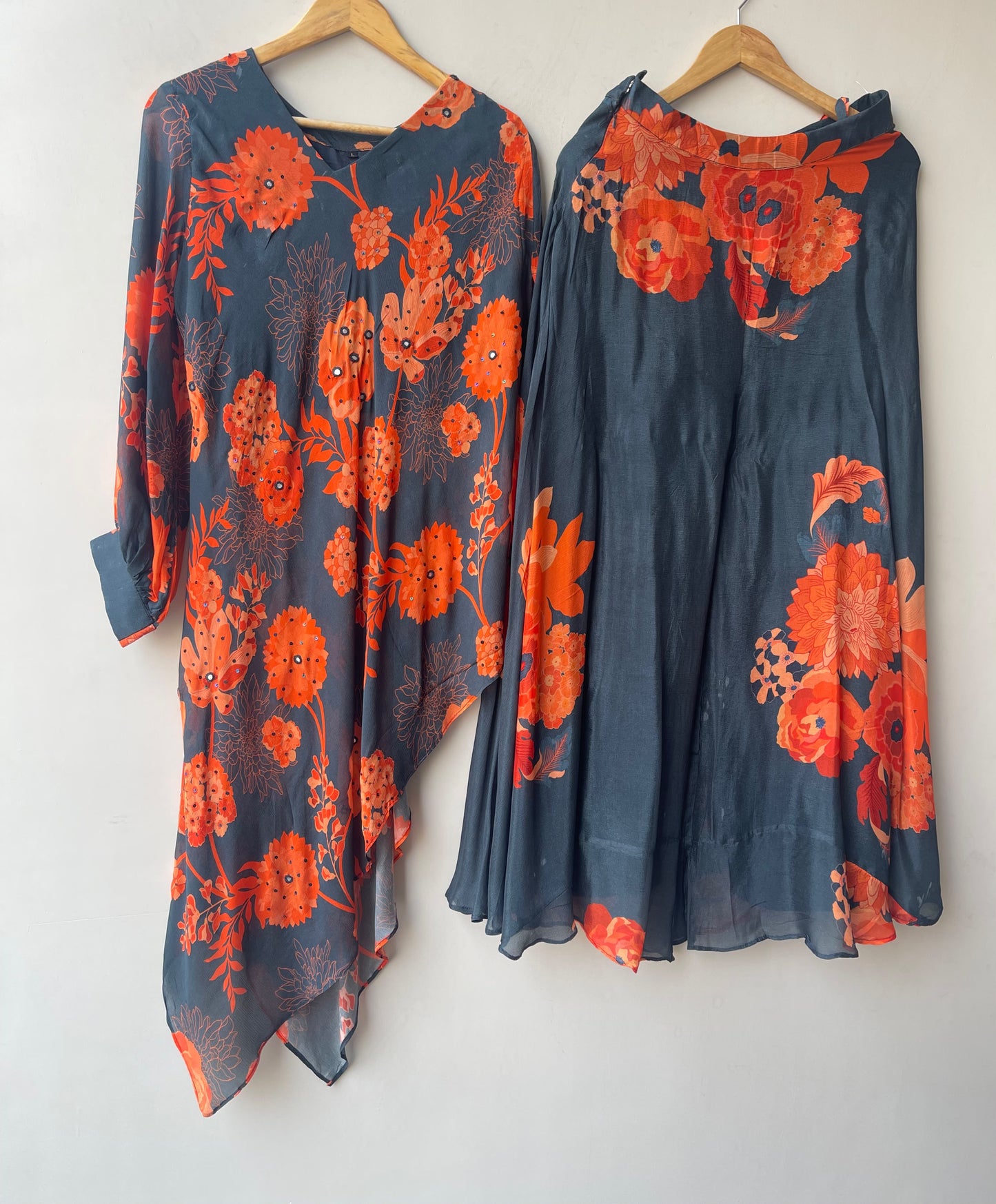 Georgette printed stitched ladies coord set Rc19208