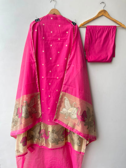 Banarasi mul chanderi ladies unstitched suit Rc19158 (a)