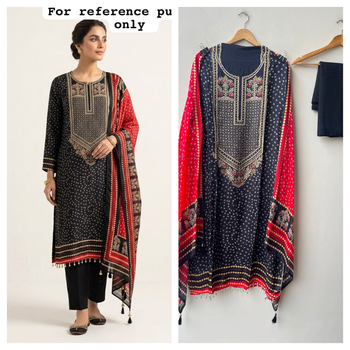 Crepe satin printed ladies unstitched suit Rc19227