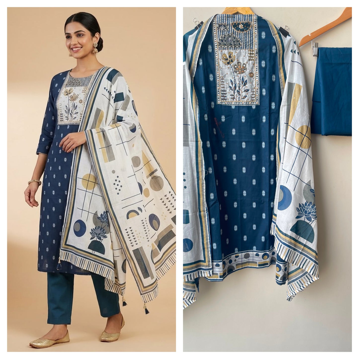Cotton Weaving Unstitched Ladies Suit with Mirror Work RC-19019(A) - Royal Chic by Priti (photo 9)