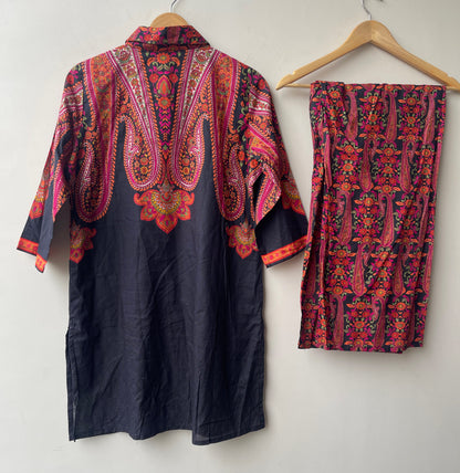 Cotton printed stitched ladies coord set Rc19087